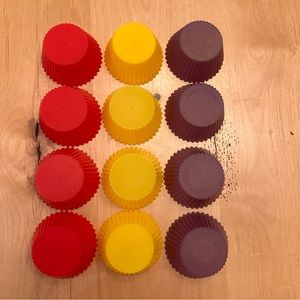 Silicon Cupcake Liners Set of 12 (dozen) Rainbow Colors